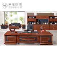 中都家具-ZD-B02-26品质大气总裁台 老板办公桌 实木贴皮大班台 经理主管桌