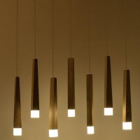 现代简约艺术吊灯简约餐厅LED单头七头实木长方形个性创意吊灯
