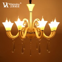 汉斯威诺 欧式水晶吊灯餐厅客厅卧室蜡烛香槟花朵简约温馨吊顶灯
