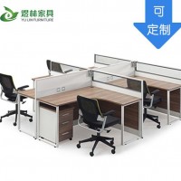 带屏风员工办公桌 屏风开放式办公电脑桌 4人组合办公桌 免费测量